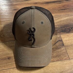 Brown Mesh Trucker Hat with Logo